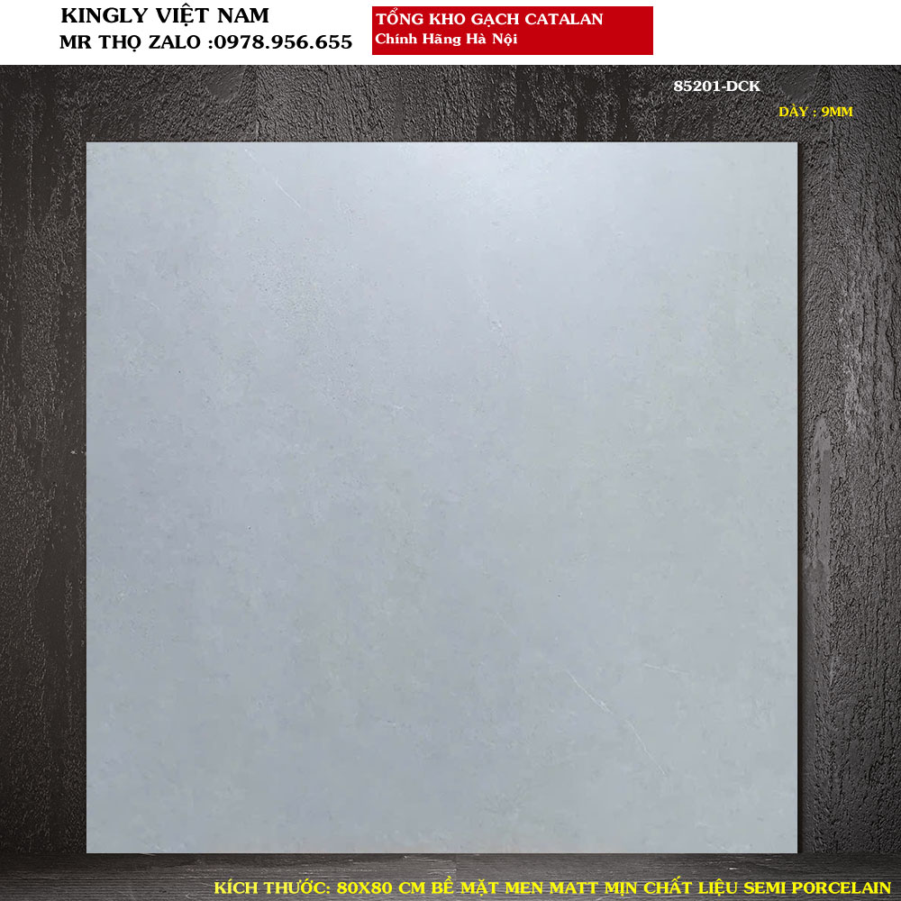 Gạch lát nền vân xi măng 80x80 Catalan 85201 Loại 1